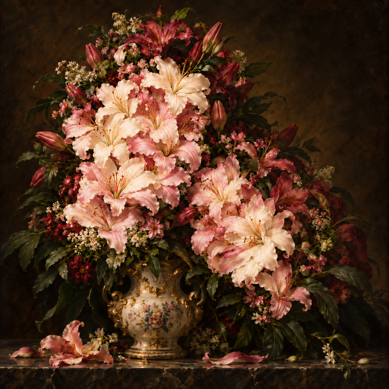 Finished floral portrait example
